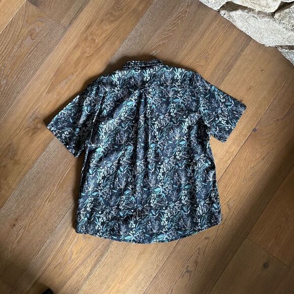 14TH & UNION Trim Fit Short Sleeve Button-down Shirt In Navy Brush - Picture 8 of 8